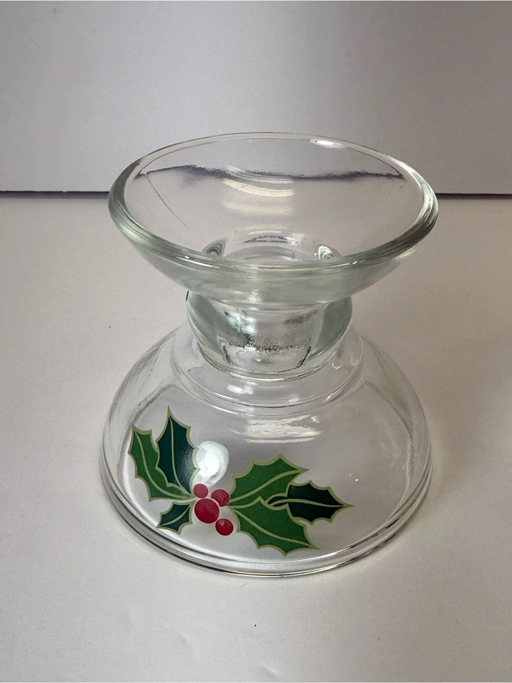 Vintage 1981 Avon Christmas Holly Holiday Hostess Collection Candlestick Set 2